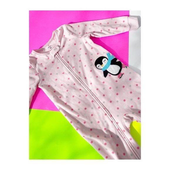 Carter’s Fleece Footy Sleeper Pyjamas Penguin 2T - Picture 1 of 10